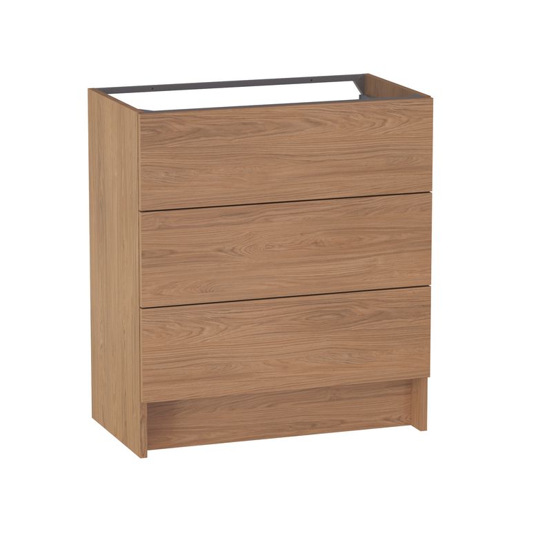 Meuble sous vasque reposant L.80 cm, 3 tiroirs, décor naturel FORMEO