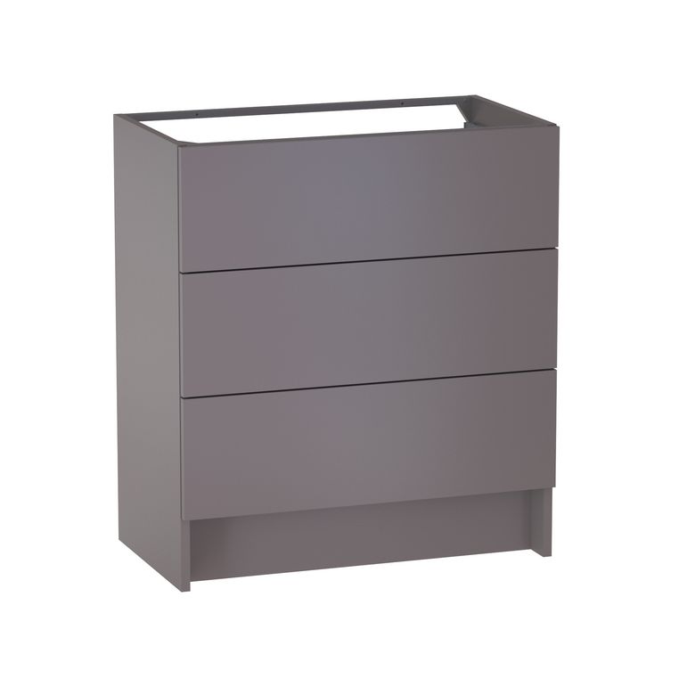Meuble sous vasque reposant L.80 cm, 3 tiroirs, décor verni laqué FORMEO