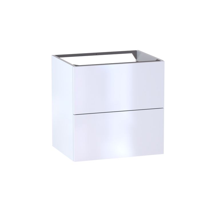 Meuble sous-vasque L.60 cm, 2 tiroirs, décor verni laqué FORMEO