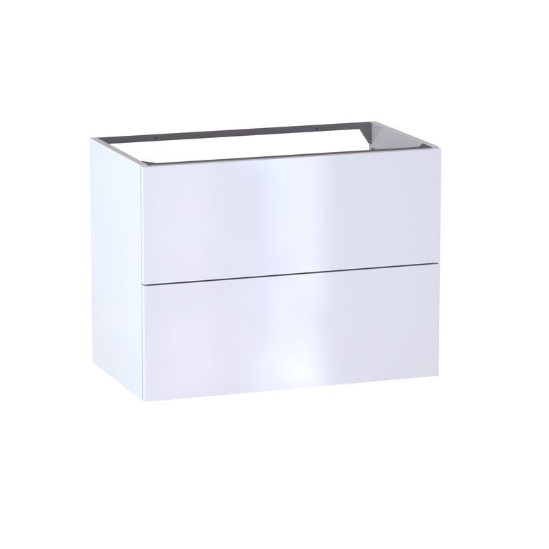 Meuble sous-vasque L.80 cm, 2 tiroirs, décor verni laqué FORMEO