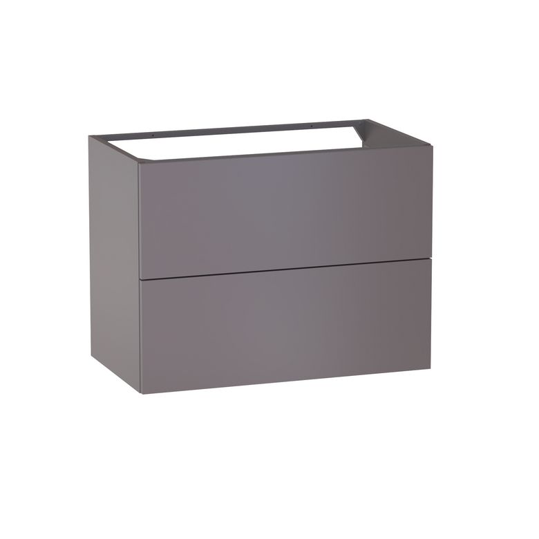 Meuble sous-vasque L.80 cm, 2 tiroirs, décor verni laqué FORMEO