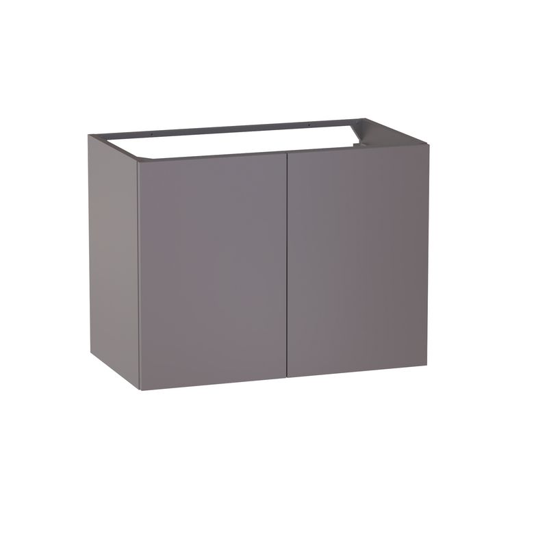 Meuble sous-vasque L.80 cm, 2 portes, décor verni laqué FORMEO