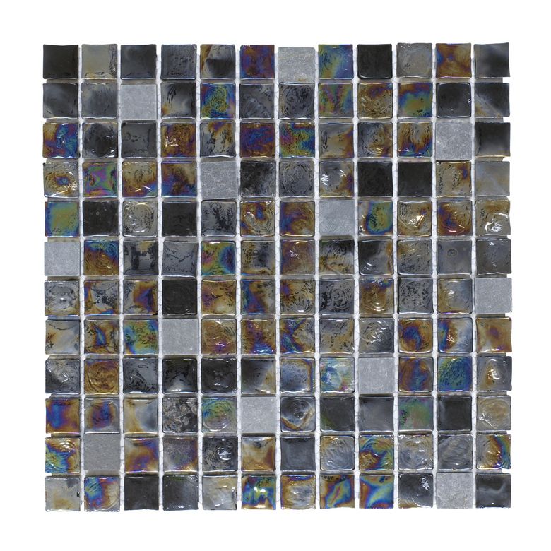 Mosaïque VARIO verre pierre 2.5x2.5 sur trame 30x30 aspect métallisé Main Image
