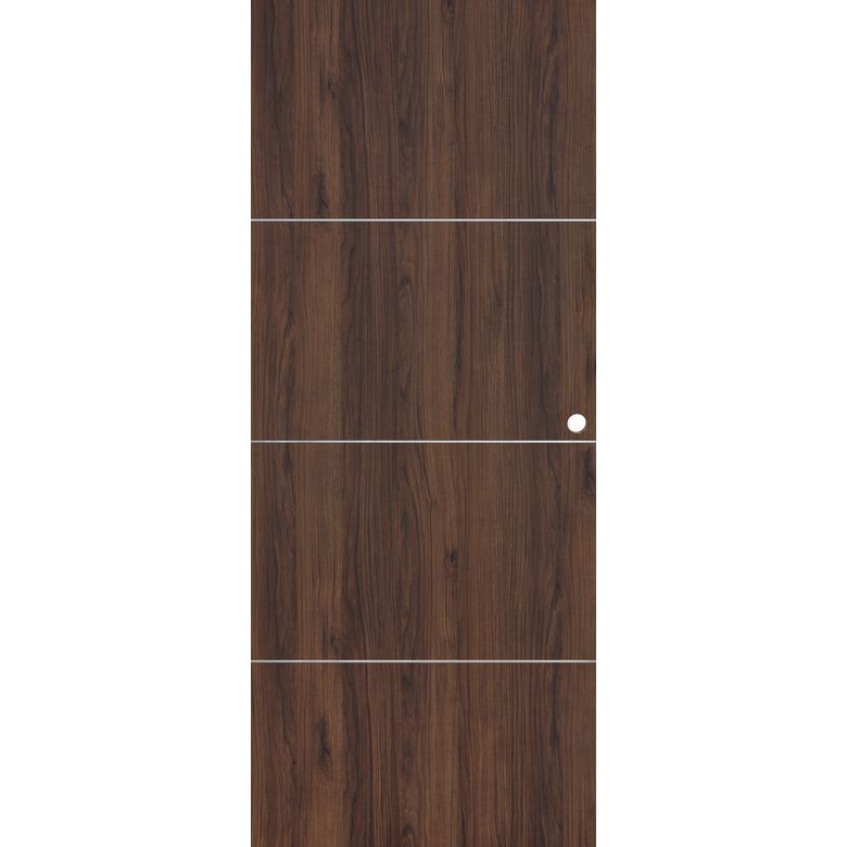 Porte coulissante ROXIE inserts inox - avec serrure