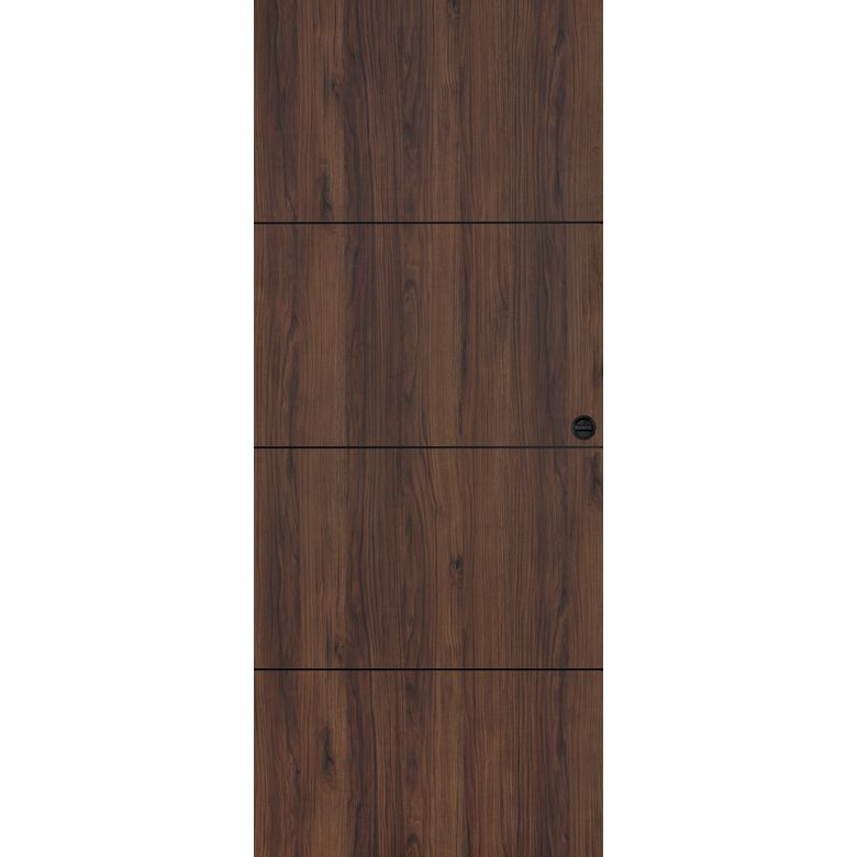 Porte coulissante ROXIE inserts noir - avec serrure-Lapeyre