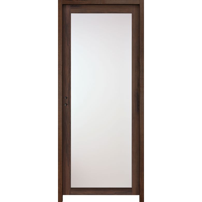 Bloc-porte ROXIE *** Grand vitrage dépoli- Noyer - Huisserie 90 - H.204 x l.93 D Main Image