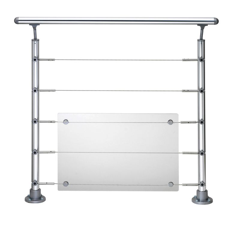 4 fixations pour kit de protection gris pour balustrade Lycium Main Image
