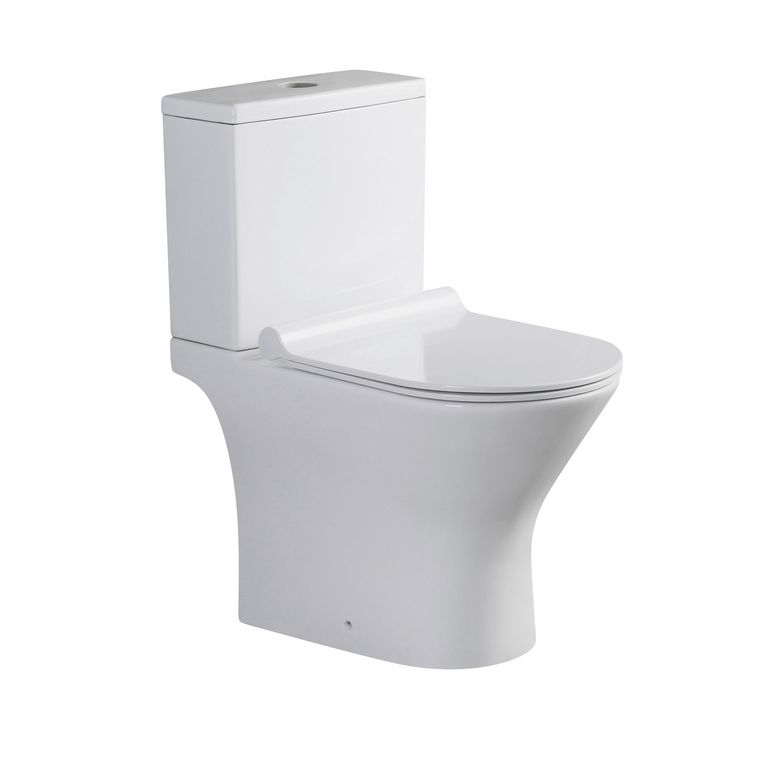 SL wc à poser WILL blanc sans bride sortie horizontale + abattant frein de chute Main Image