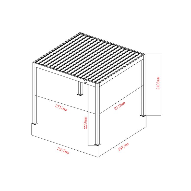 Pergola bioclimatique autoportante aluminium/acier Atlas | Lapeyre