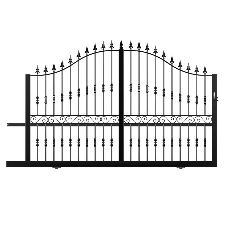 Portail coulissant DOMMARTIN ajouré acier antico noir H.152/206xl.400 gauche Main Image