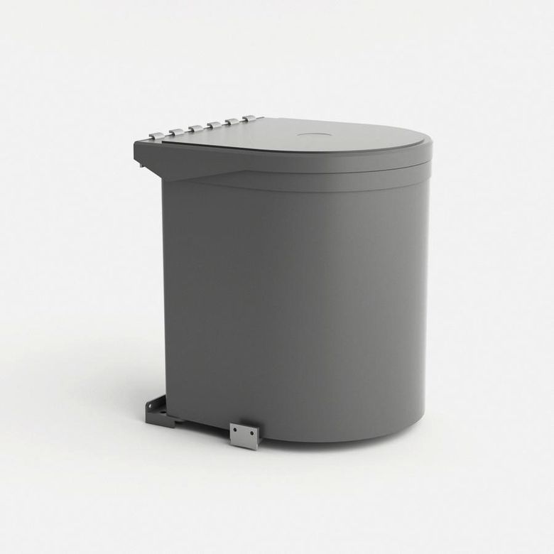Poubelle de cuisine ronde à couvercle 10L anthracite