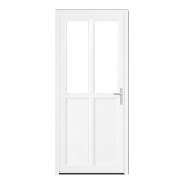 Porte d'entrée AMELIE PVC Blanc 215 x 90 cm