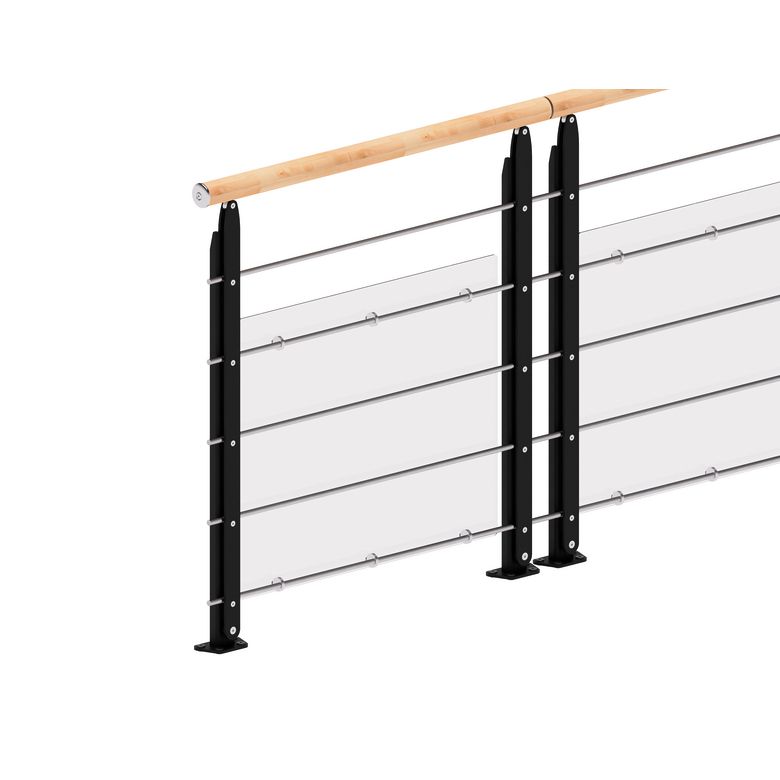 Balustrade EZIO noire en hêtre-Lapeyre