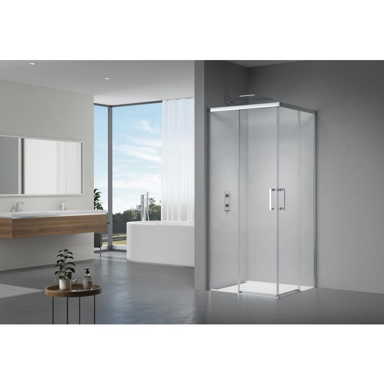 Porte de douche angle carré C&C | Lapeyre