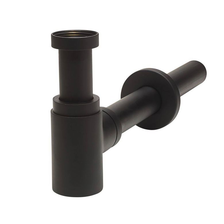 Siphon de lavabo design court noir mat Main Image