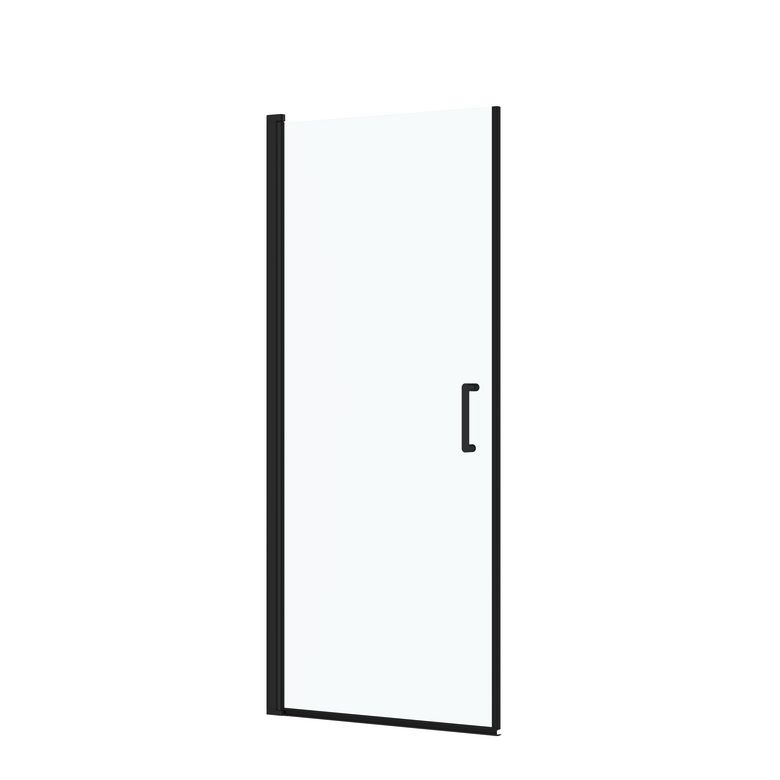 Pte douche C&C pivotante H200 x L80 verre transparent noir Main Image
