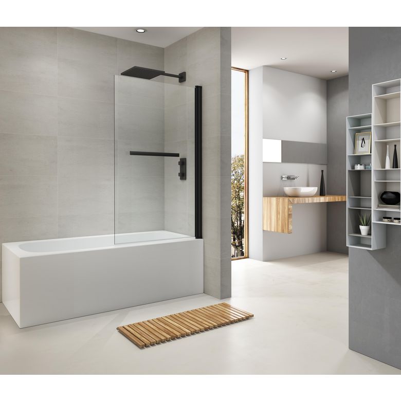 Pare baignoire LIGNE 2  noir 1 volet-Lapeyre