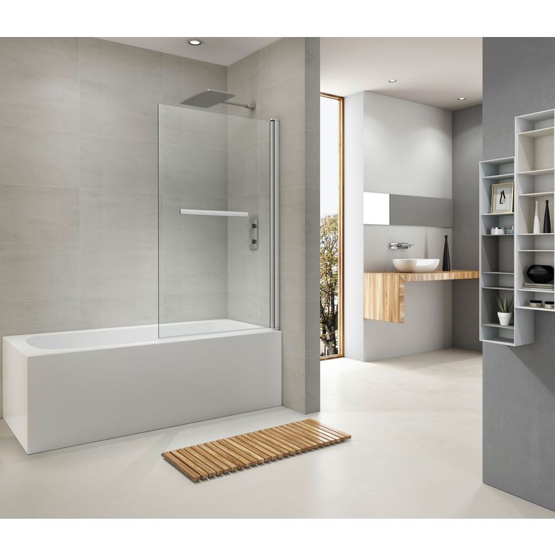 Pare baignoire LIGNE 2 chrome 1 volet-Lapeyre