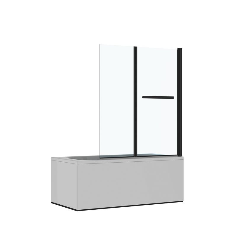 Pare-baignoire LIGNE 2 noir 2 volets