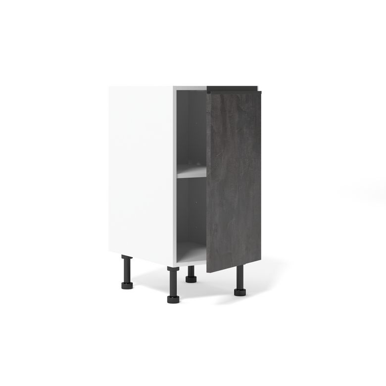 Meuble bas de rangement de cuisine petite largeur,1 porte, 1 tablette