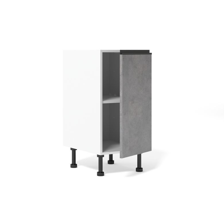 Meuble bas de rangement de cuisine petite largeur,1 porte, 1 tablette