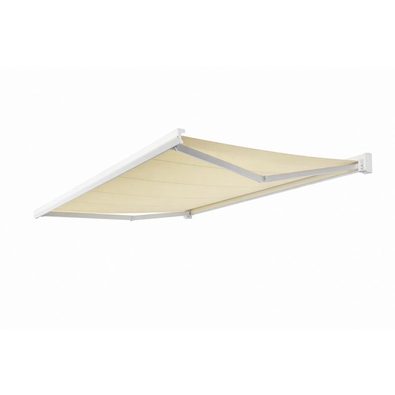 Store banne 4x3.5 coffre blanc toile beige-Lapeyre