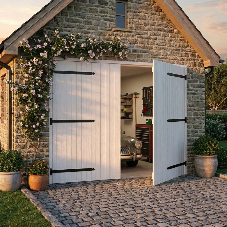 Porte de garage battante PVC | Lapeyre