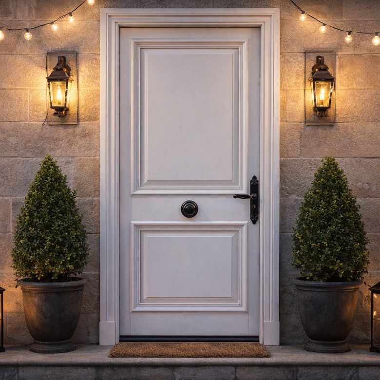 Porte d'entrée MUSSET PVC BLANC 215 x 90 cm- Lapeyre