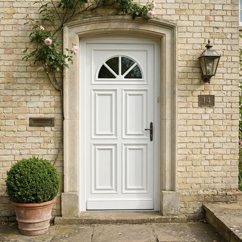 Porte d'entrée Chenonceau PVC à barillet PVC 215 x 90 cm | Lapeyre