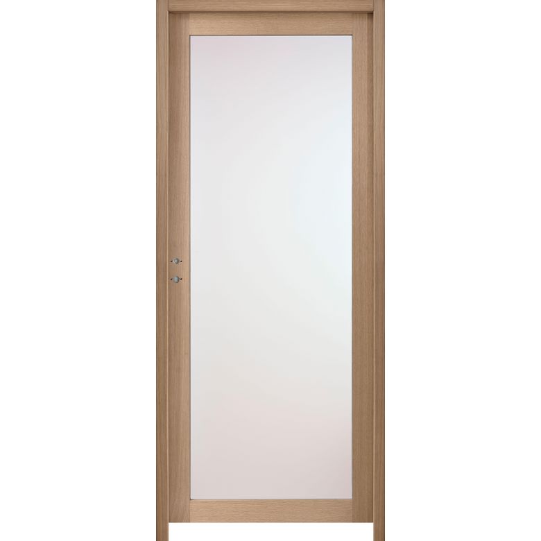 Bloc-porte QUADRAL grand vitrage *** dépoli Chêne plaqué - H.90 - H.204xL.73 D Main Image
