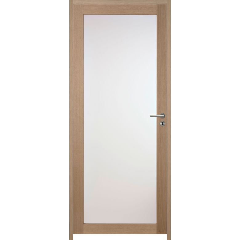 Bloc-porte QUADRAL grand vitrage *** dépoli Chêne plaqué-Lapeyre