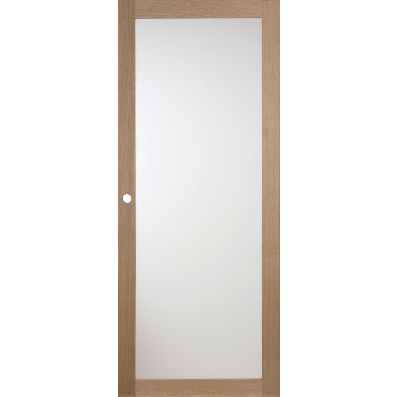 Porte coulissante QUADRAL grand vitrage *** Chêne plaqué