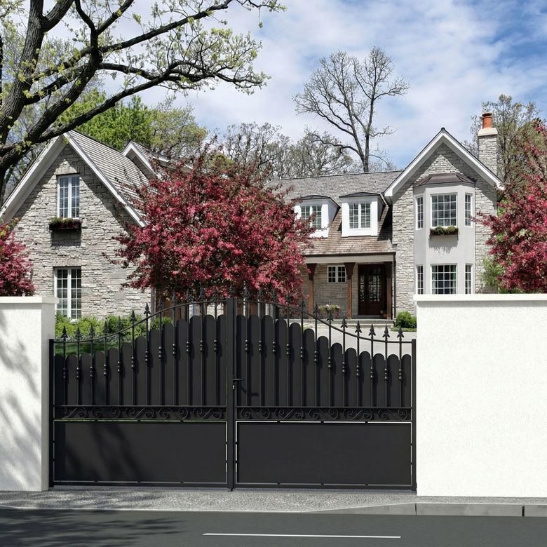 Portail battant DOMMARTIN acier plein-Lapeyre