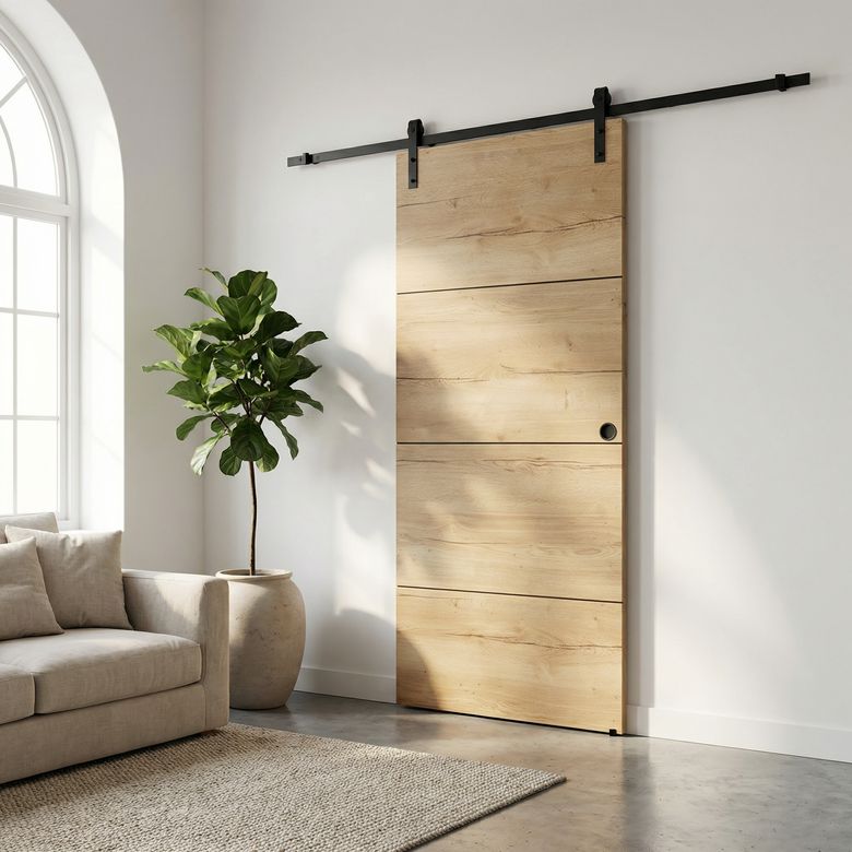 Porte coulissante ROXIE inserts noir | Lapeyre