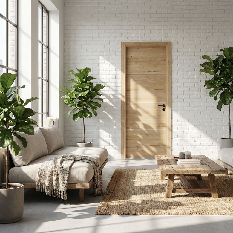 Bloc-porte ROXIE fin de chantier thermique inserts noir | Lapeyre