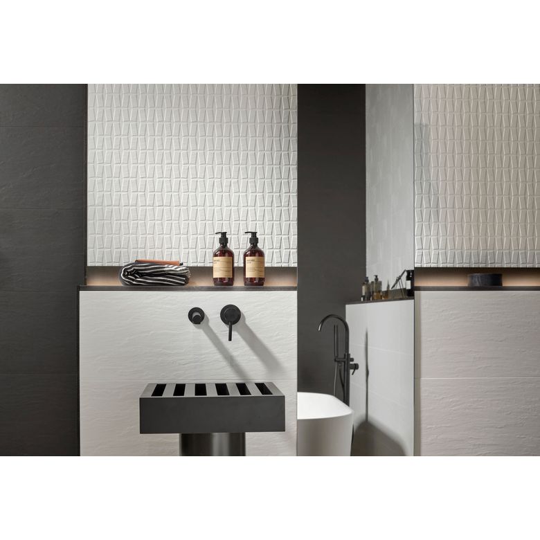 Carrelage mural FABIO décor blanc 30X90-Lapeyre
