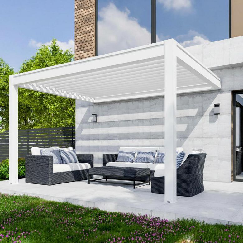 Pergola murale aluminium Athénaïs | Lapeyre
