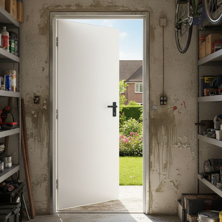 Porte de service Isolante Métallique double paroi en poussant - Portes