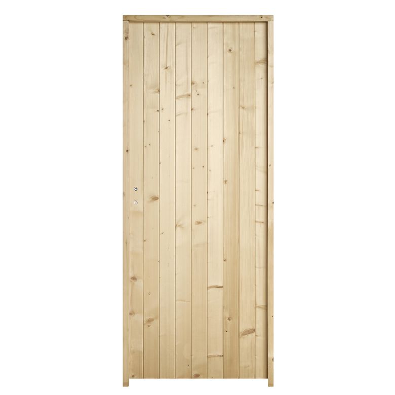 Porte service sapin N°28 (2) serrure1 point à clé H.200 x l.80 poussant droite Main Image