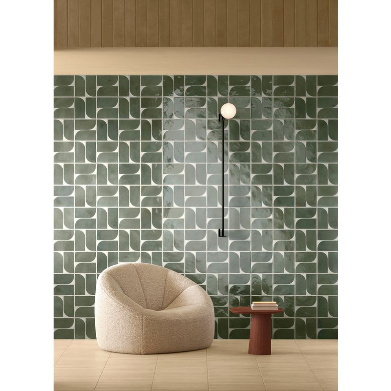 Carrelage mural COLINE courbe vert 20X20-Lapeyre