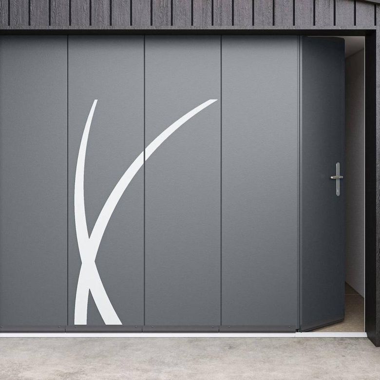 Porte de garage Anselme coulissante latérale avec portillon intégré - Lapeyre