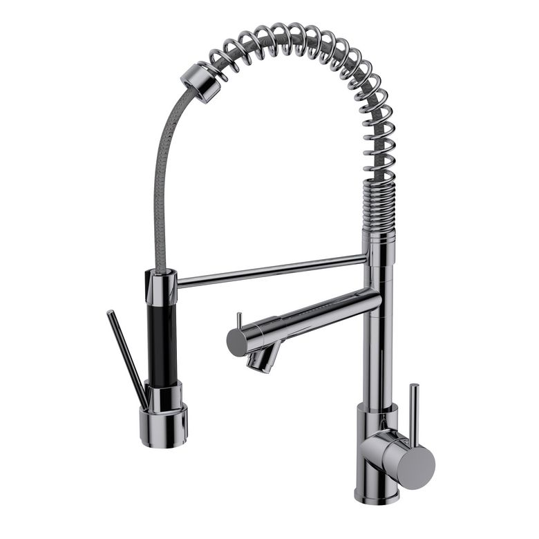 Mitigeur évier douchette LIVIO haut chromé avec douchette