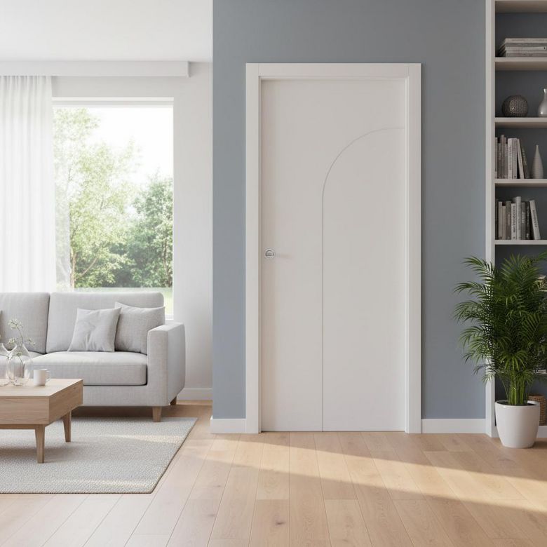 Porte coulissante blanc laqué ARCHE***|Lapeyre