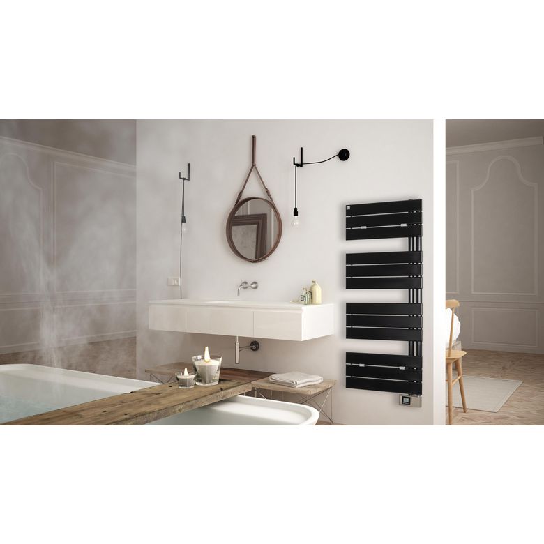 Sèche-serviettes électrique ASYMETRIQUE 500W noir H.121.2 x l.50 Main Image