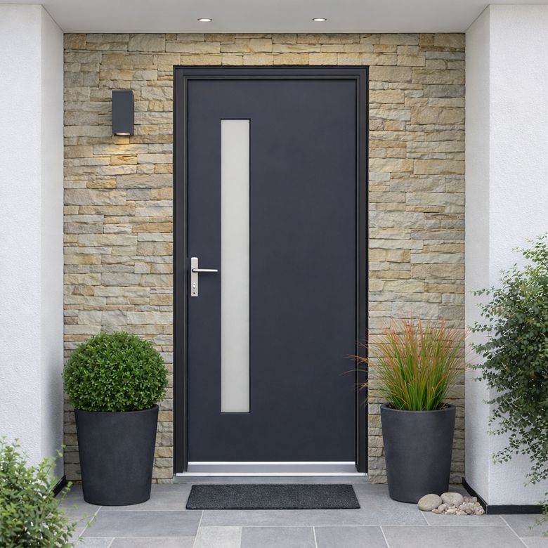 Porte d'entrée * AUDA aluminium 215 x 90-Lapeyre