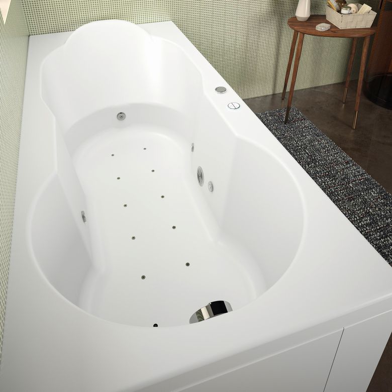 Baignoire droite balnéo acrylique BERTILLE MIXTE|Lapeyre
