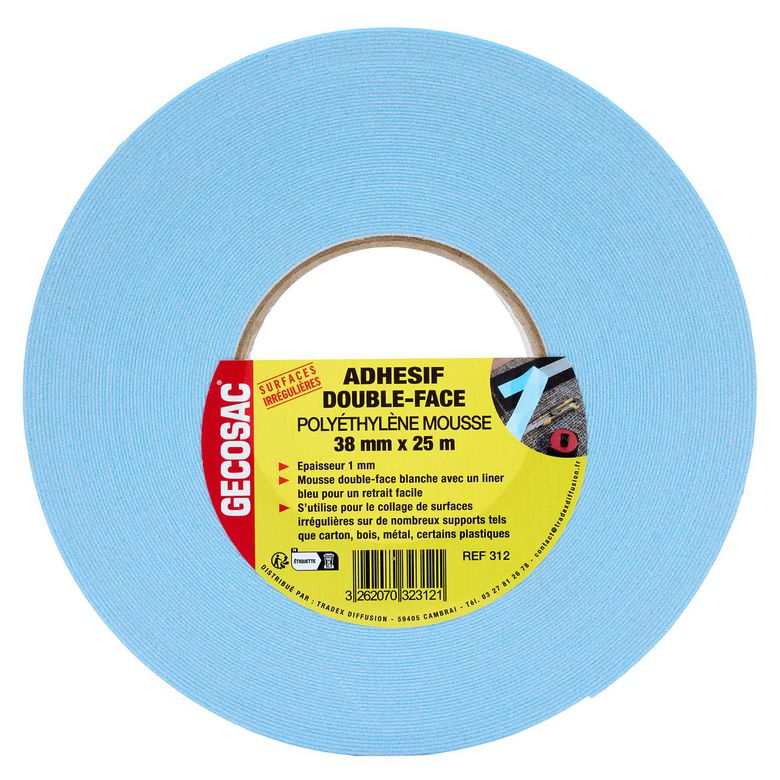 Rouleau Adhesif Db Face Rug 38Mmx25M