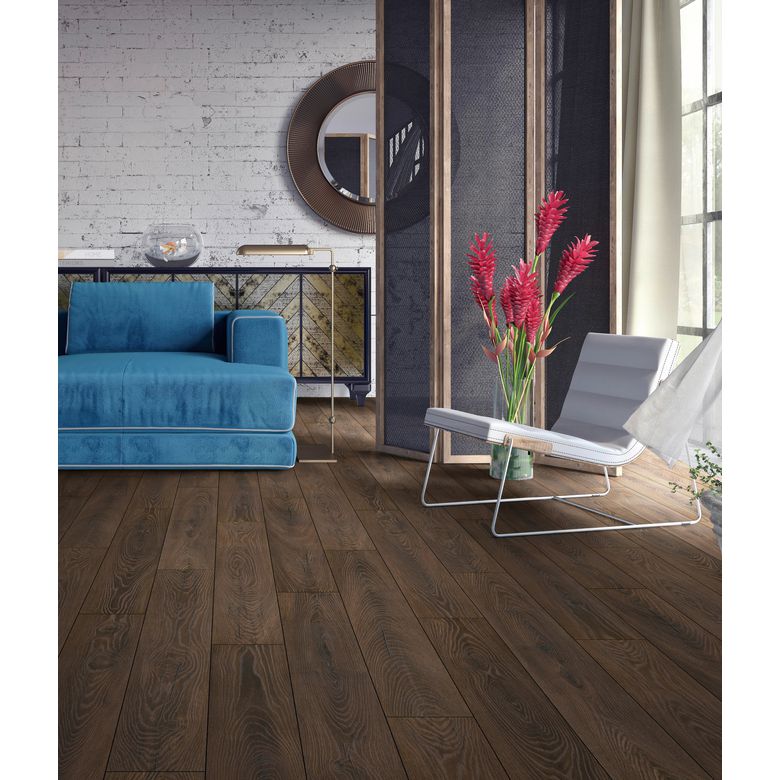 Sol stratifié BINYL PRO 2 chêne ébène-Lapeyre