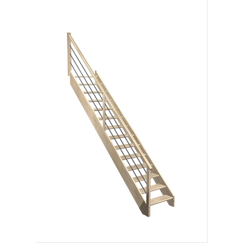 Escalier Aria droit rampe Régate tubes acier