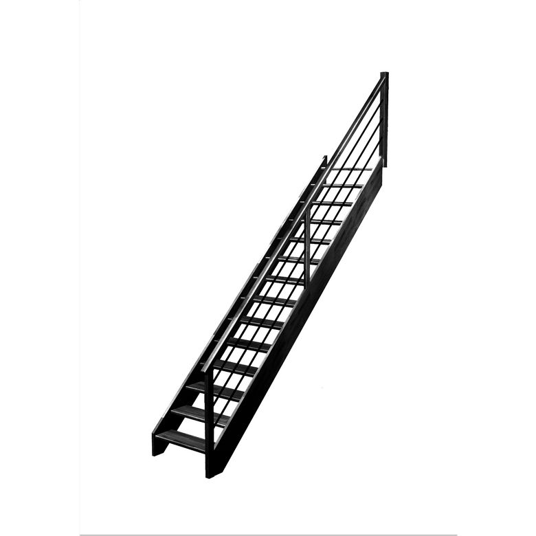 Escalier Aria droit rampe Régate tubes acier